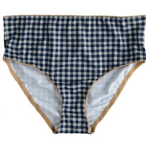 NWT Bimby + Roy NETE High Waisted Bottoms in Navy Gingham XL
